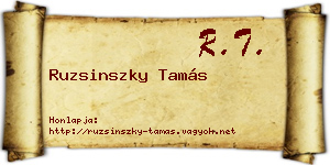 Ruzsinszky Tamás névjegykártya